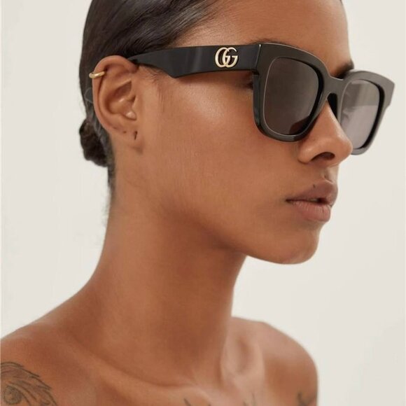 Gucci GG0998S 001 Sunglasses Black Square Frame, Grey Lenses main image 8